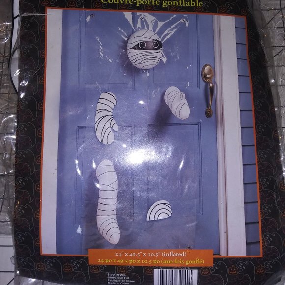 Vintage 3-D Mummy Inflatable Door Cover Party Crasher Sun Hill 1999 #F204 - Picture 14 of 15